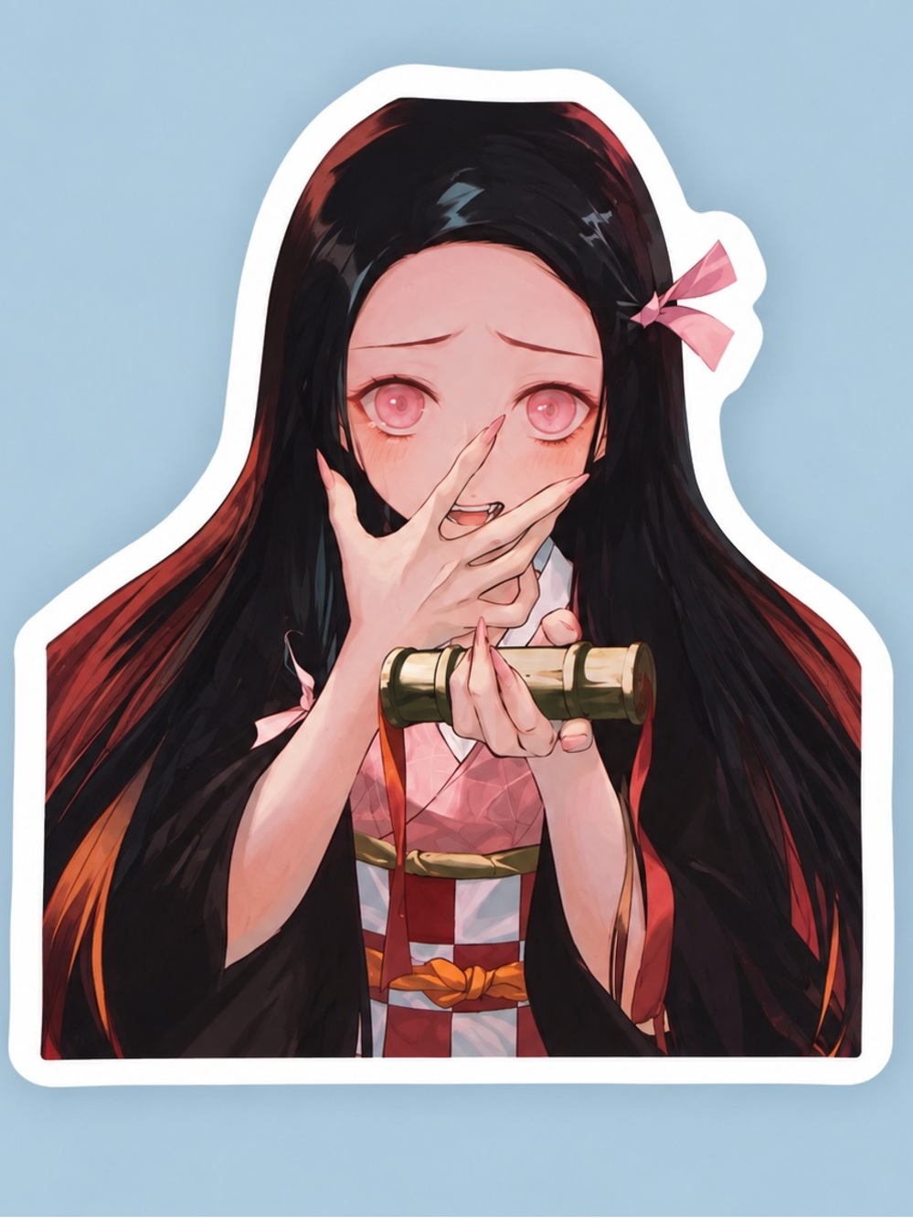 Nezuko Kamado | Demon Slayer Pink Eyes Portrait | Anime Sticker | 5/$10